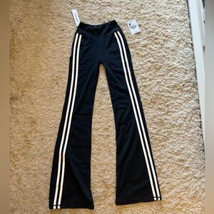 Princess Polly Black Leggings with White Stripes